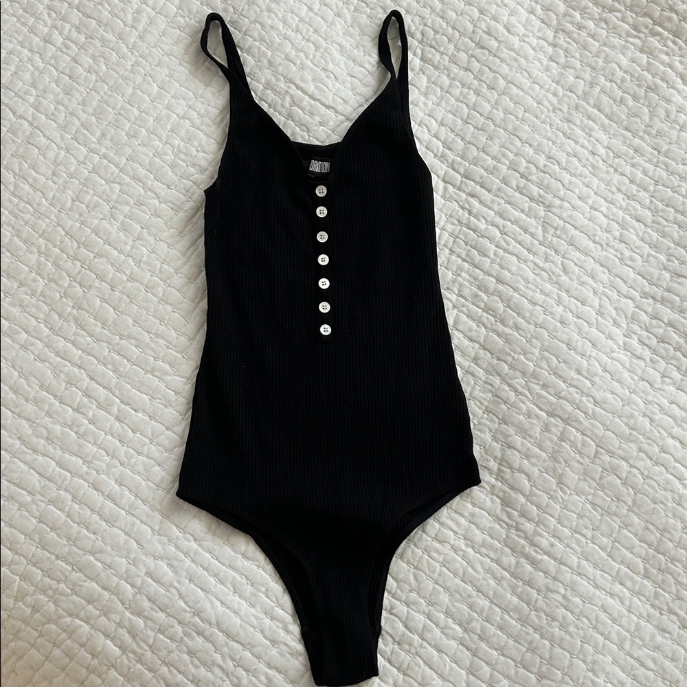 Reformation Black Ribbed Bodysuit - Picture 6 of 6